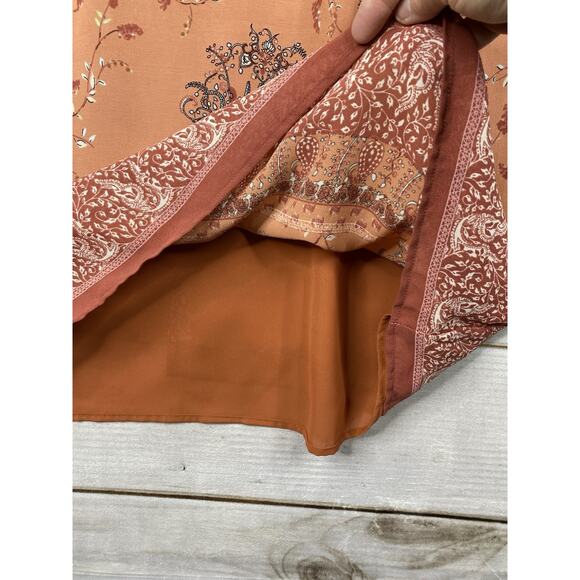 J Jill Dress Sz 18P Peach Floral Lined Chiffon Mini Slip Sleeveless Zip Boho NWT - Picture 9 of 12